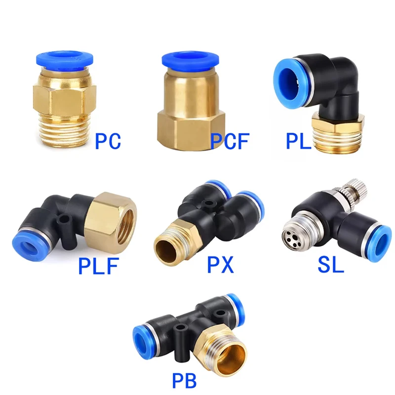 Compression Fitting Brass - 1 Uds conector rápido neumático PCF
