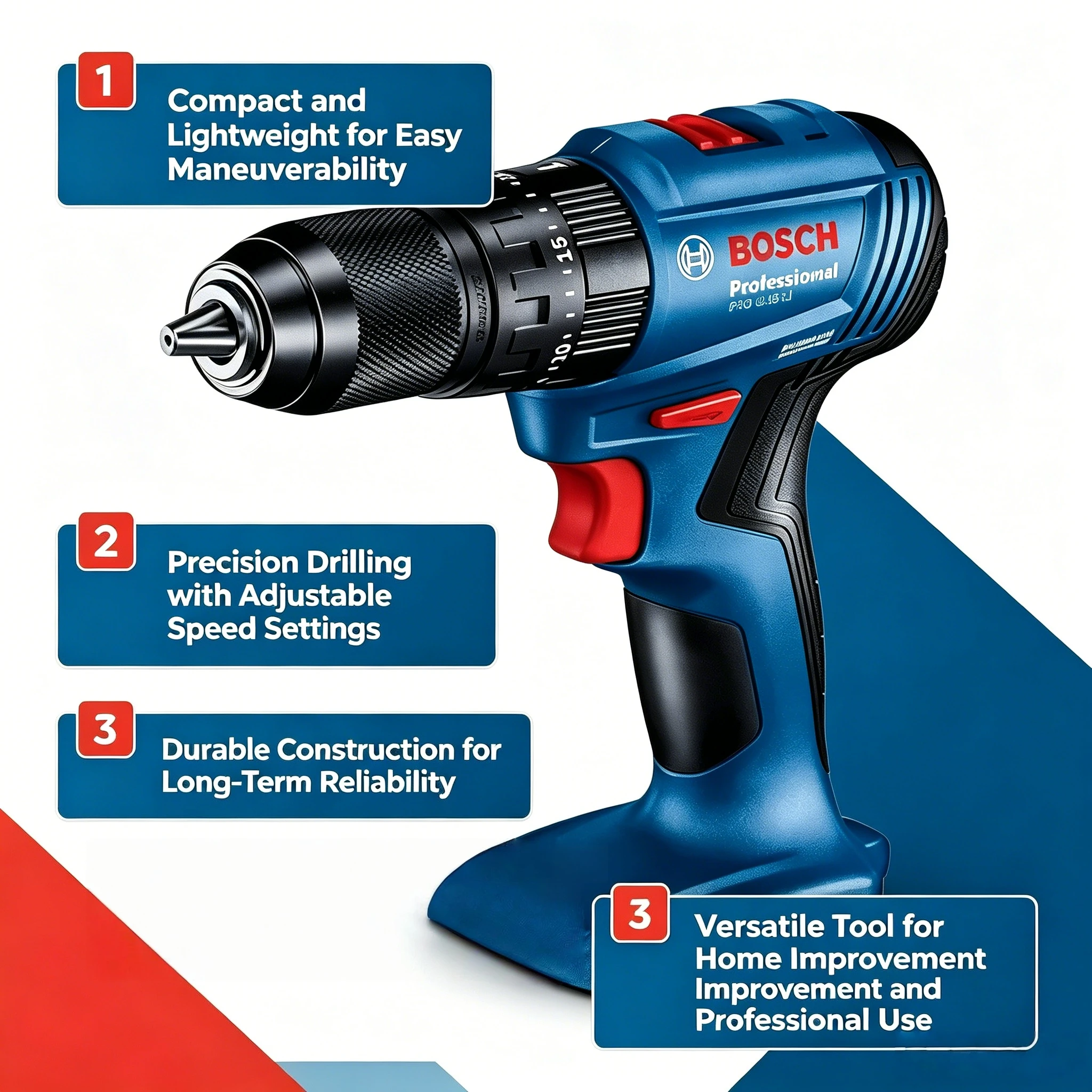 Taladro de impacto sin escobil - Bosch Drill Gsb 18V reseña y precio